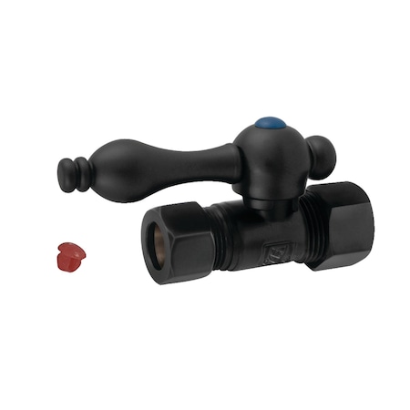 Kingston Brass CC44450 5/8" OD Comp X 1/2" OD Comp Straight Shut-Off Valve, Matte Blk CC44450